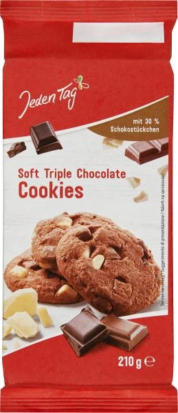Jeden Tag Cookies Soft Triple Chocolate 1 Jeden Tag Cookies Soft Triple Chocolate
