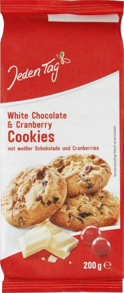 Jeden Tag Cookies White Chocolate & Cranberry 1 Jeden Tag Cookies White Chocolate & Cranberry