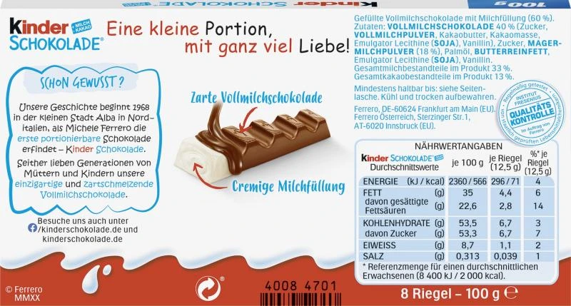Kinder Schokolade 2 Kinder Schokolade – Bild 2