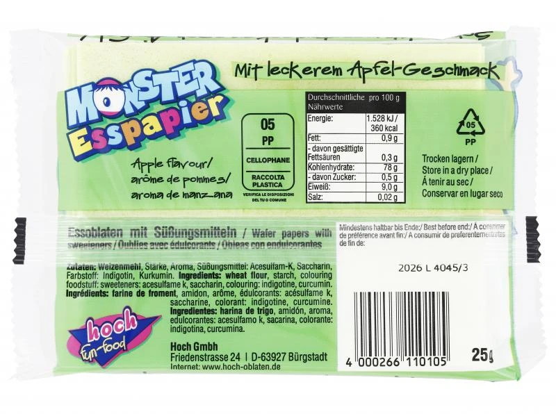 Hoch Fun-food Monster Esspapier 2 Hoch Fun-food Monster Esspapier – Bild 2