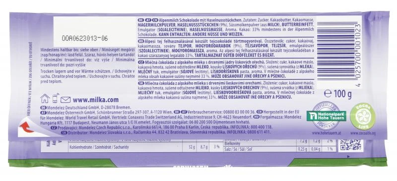 Milka Tafel Haselnuss 2 Milka Tafel Haselnuss – Bild 2