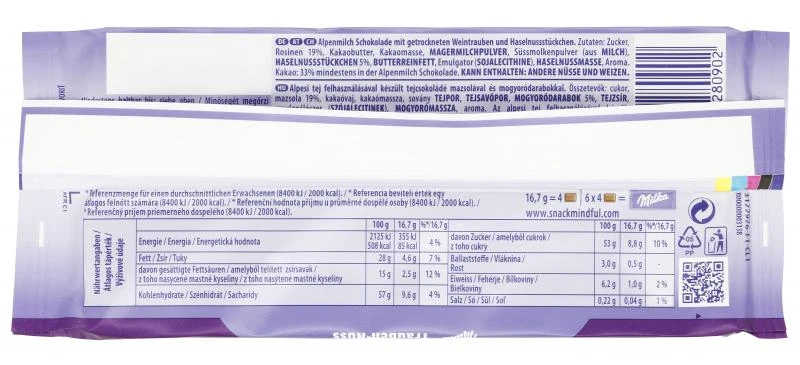 Milka Tafel Trauben-Nuss 3 Milka Tafel Trauben-Nuss – Bild 3