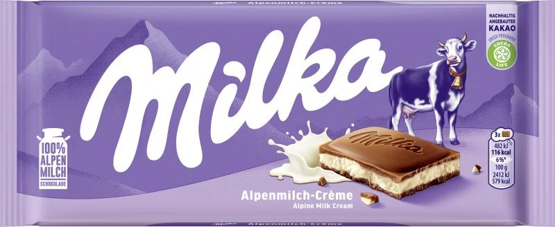 Milka Tafel Alpenmilch-Crème 1 Milka Tafel Alpenmilch-Crème