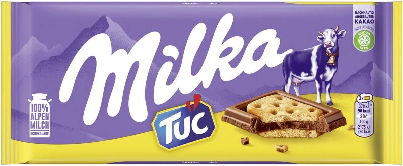 Milka Tafel Alpenmilch & Tuc Cracker 1 Milka Tafel Alpenmilch & Tuc Cracker