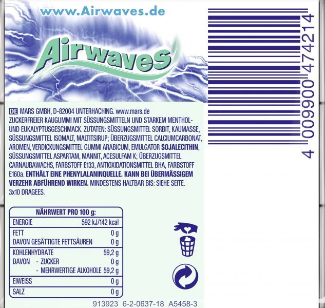 Airwaves Strong Kaugummi Zuckerfrei 2 Airwaves Strong Kaugummi Zuckerfrei – Bild 2