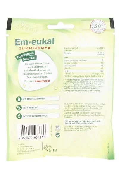 Em-eukal Gummidrops Eukalyptus-Menthol 2 Em-eukal Gummidrops Eukalyptus-Menthol – Bild 2