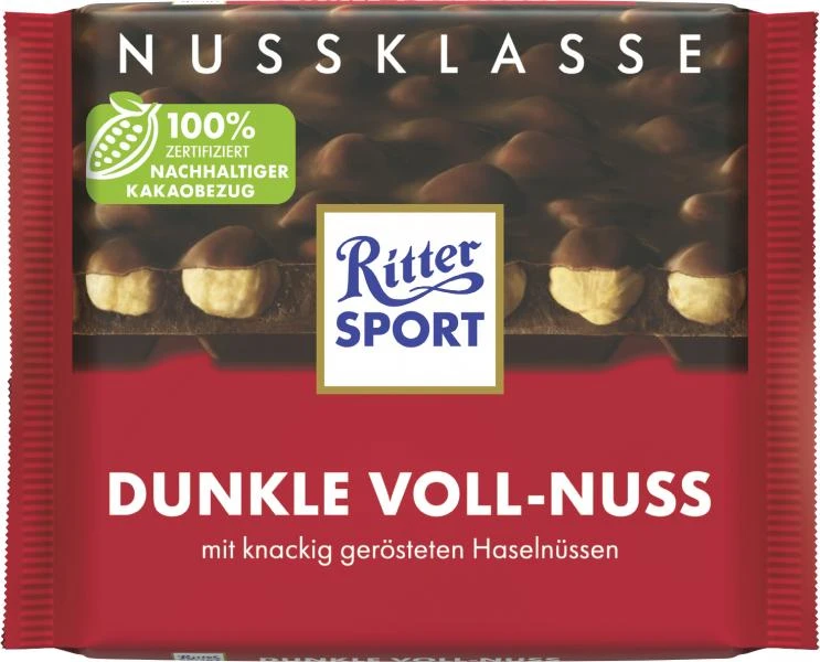 Ritter Sport Nussklasse Dunkle Voll-Nuss 1 Ritter Sport Nussklasse Dunkle Voll-Nuss