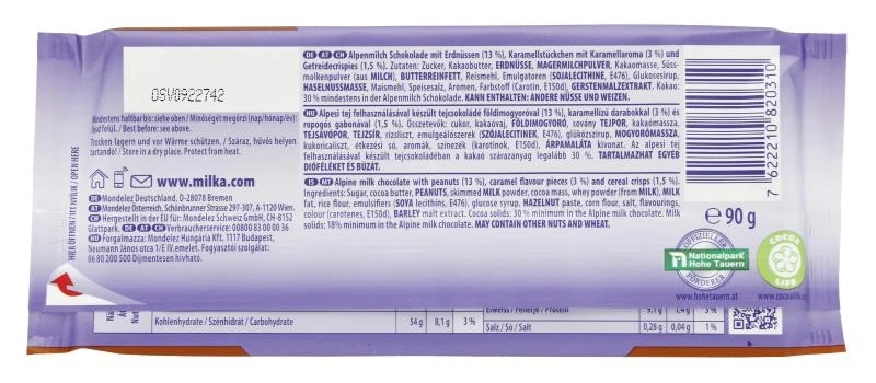 Milka Tafel Erdnuss Crisp 2 Milka Tafel Erdnuss Crisp – Bild 2