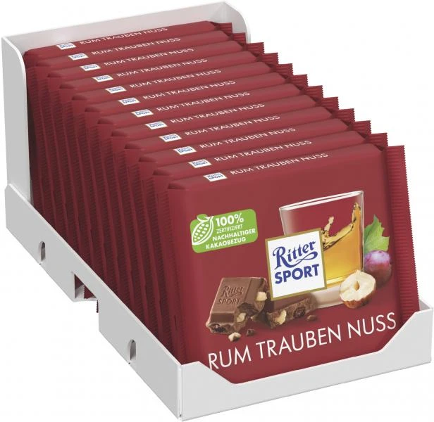Ritter Sport Vielfalt Rum Trauben Nuss 1 Ritter Sport Vielfalt Rum Trauben Nuss