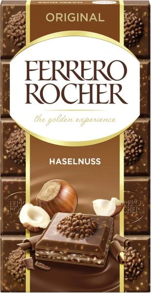 Ferrero Rocher Tafel Original Haselnuss 1 Ferrero Rocher Tafel Original Haselnuss