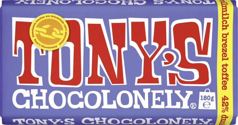 Tony's Chocolonely Vollmilchschokolade Brezel Toffee 1 Tony's Chocolonely Vollmilchschokolade Brezel Toffee